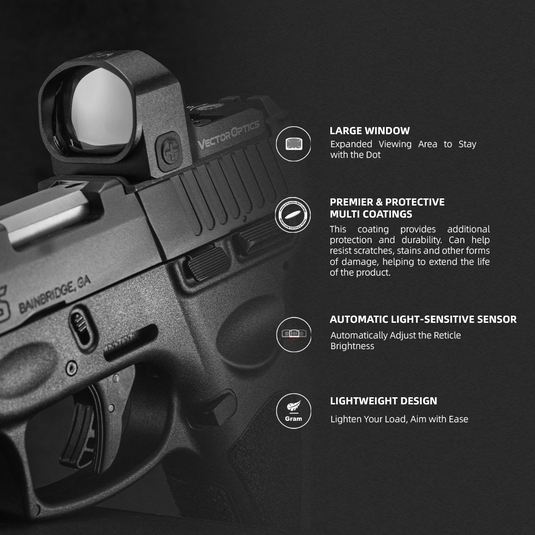 Large Window | Frenzy-X 1x22x26 AUT Red Dot Sight for Glock® 17/19