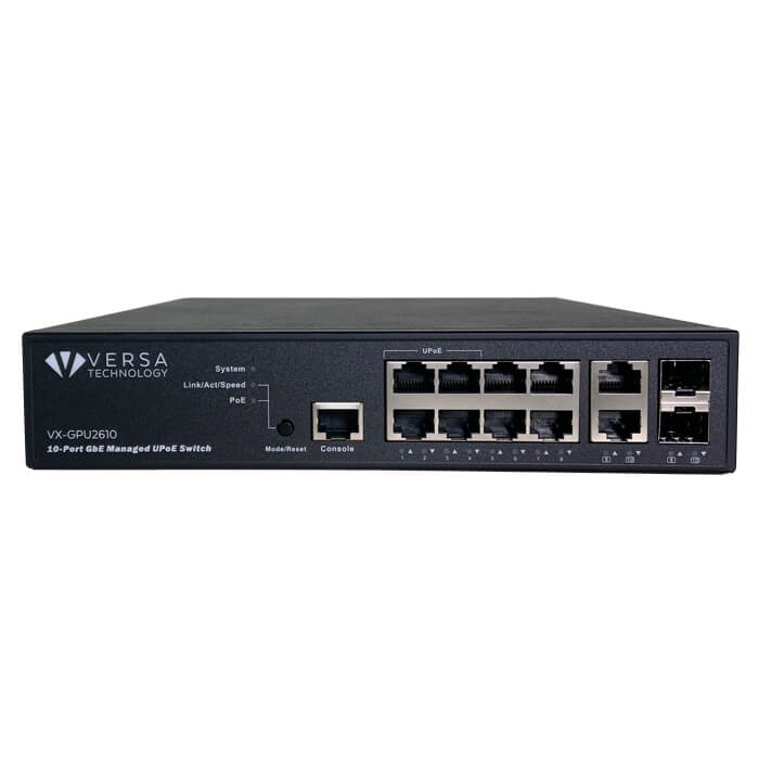 8-Port Managed GbE UPoE Switch | VX-GPU2610 | Versa Technology