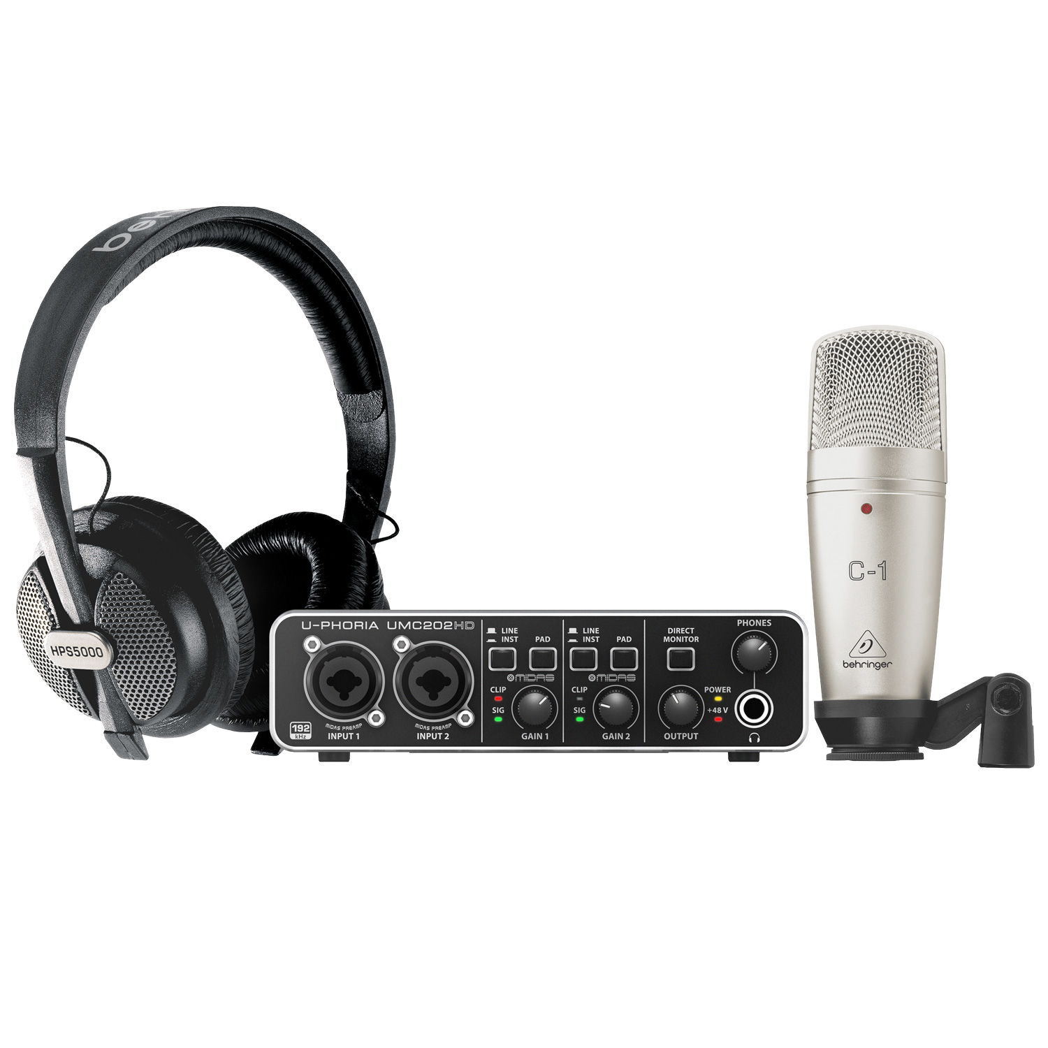 Behringer U-PHORIA STUDIO PRO Recording Bundle with Interface