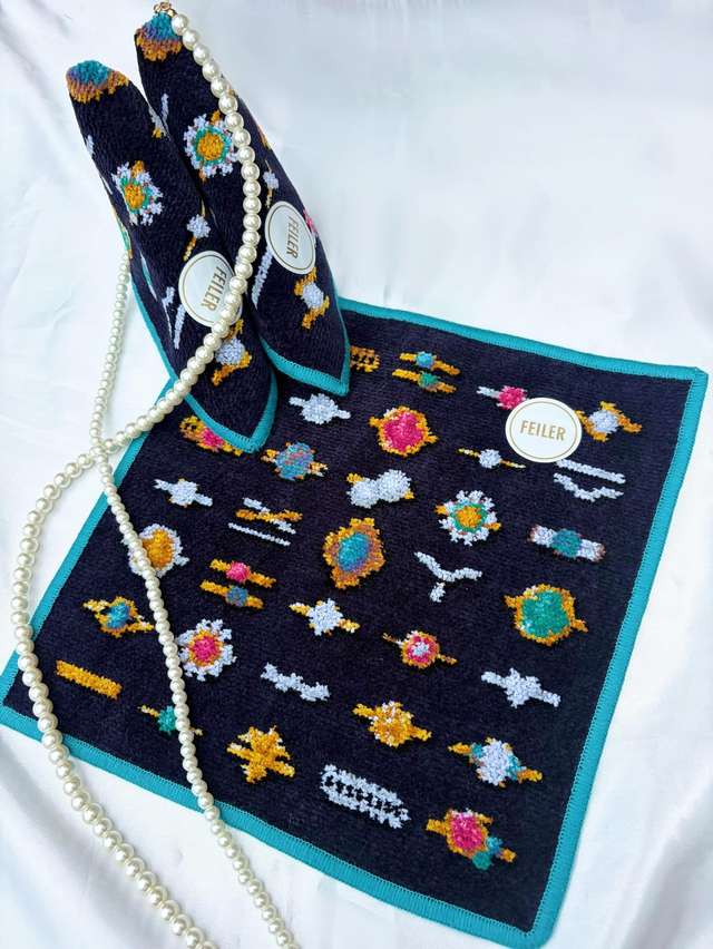 タータンムード ゲストタオル（取扱店舗限定）(ネイビー): FEILER