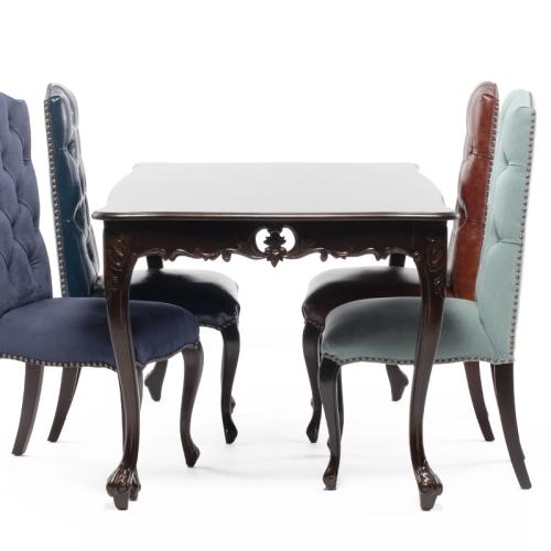 ロココ調 ダイニングテーブル 150x90cm 4人用 ブラウン 木製 VTA4235