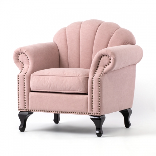 1人掛けソファ シャーベットピンク 布製 VSN1F237K | アンティーク