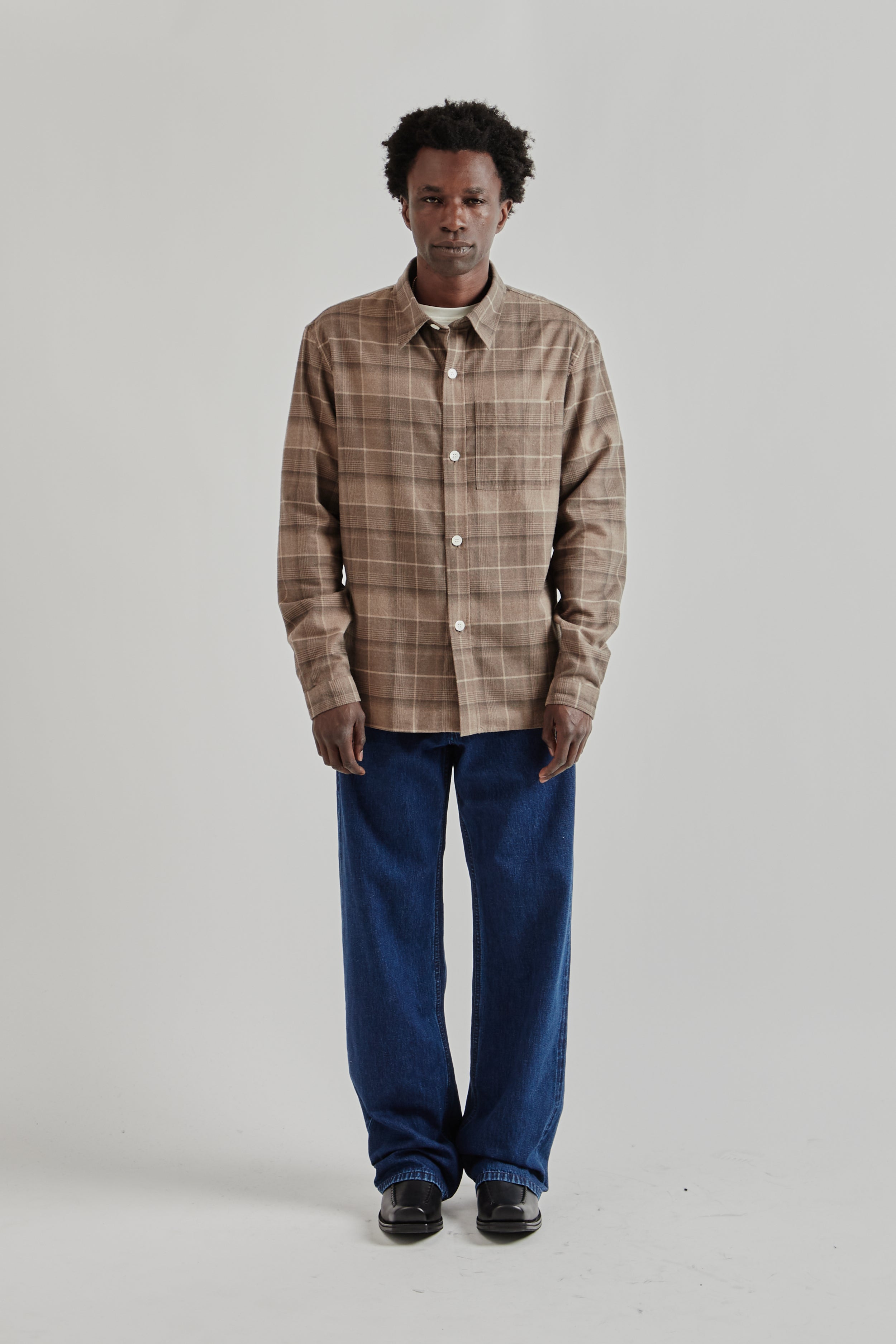 Another Aspect Another Shirt 4.0 - Light Brown Check | Wallace