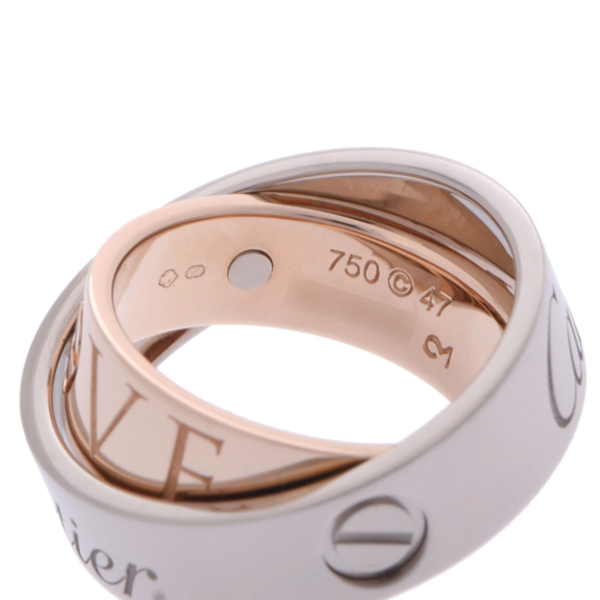 カルティエ シークレットラブリング #47 シルバー K18ホワイトゴールド