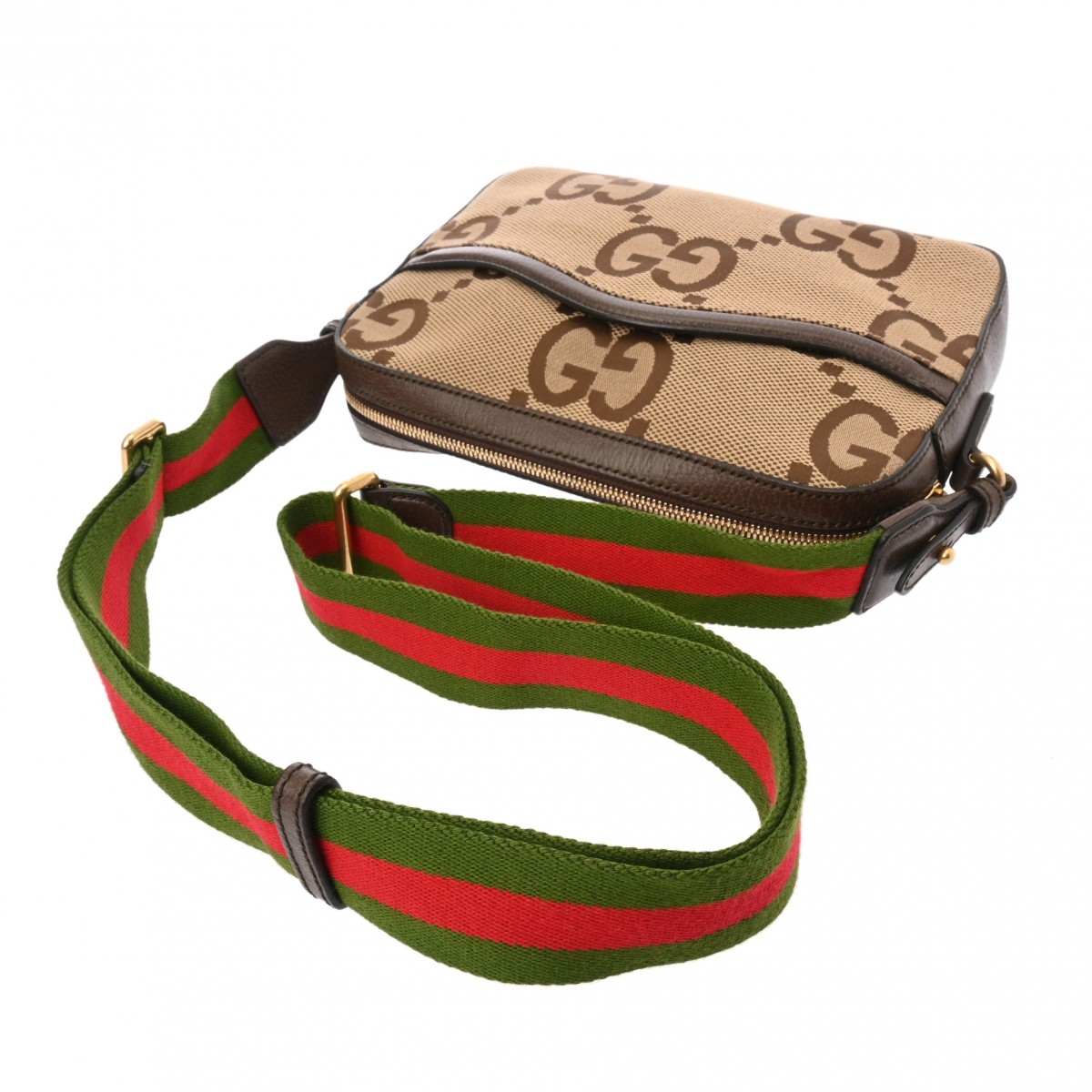 グッチ ジャンボGG メッセンジャーバッグ グレージュ系 675891 GG