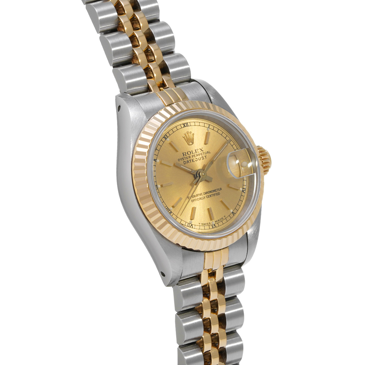 ロレックス デイトジャスト 69173 シャンパン レディース 時計 【中古