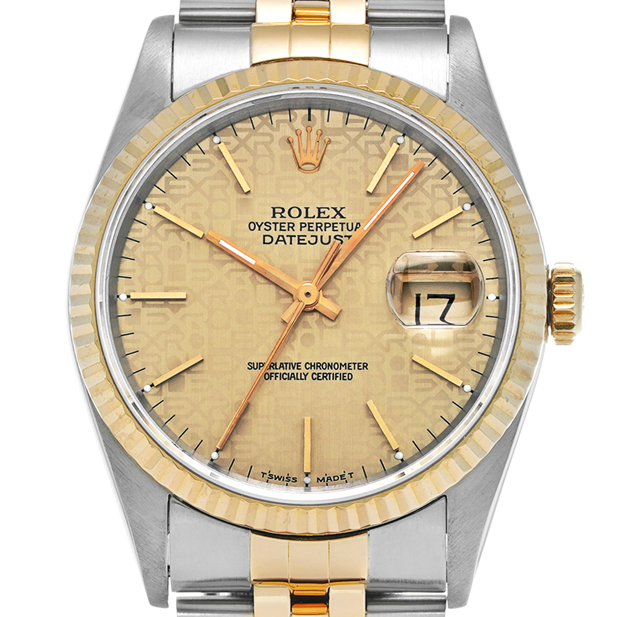 ロレックス デイトジャスト 16233 シャンパンコンピュータ メンズ 時計