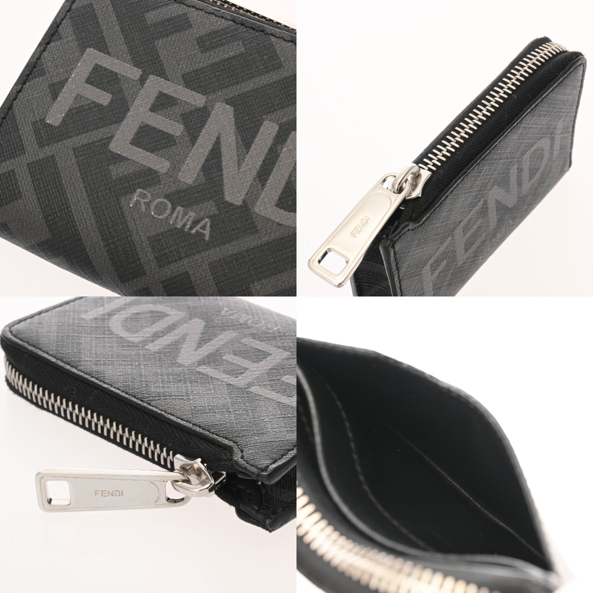 フェンディ コインカードケース ズッカ柄 グレー/ブラック 7M0341-AJJ8