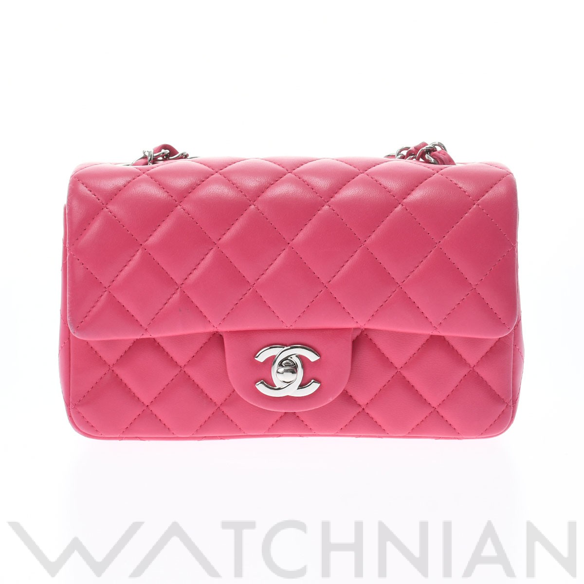 マトラッセ ミニフラップバッグ 20 ピンク/シルバー金具 A69900