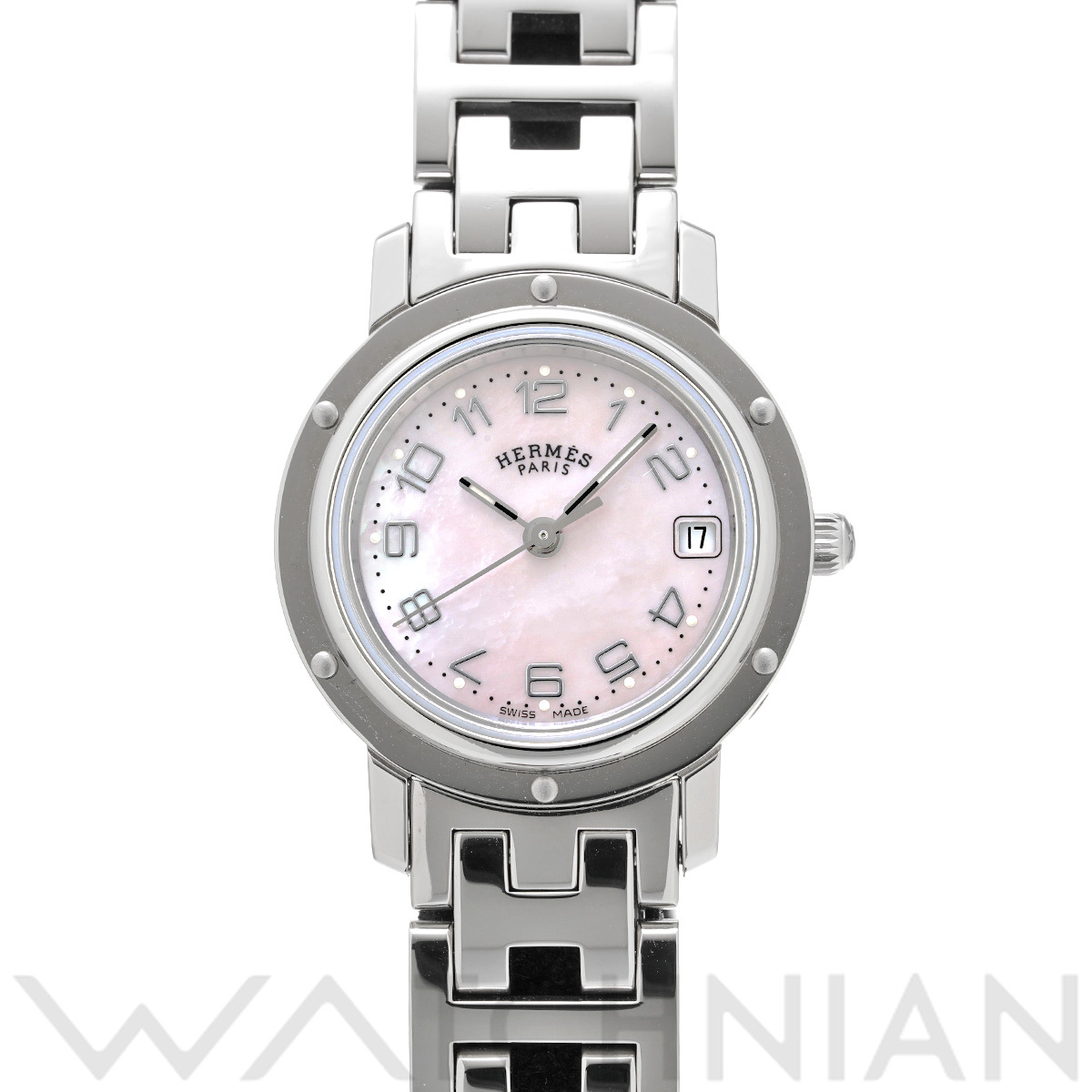 エルメス クリッパー ナクレ CL4.210 ピンクシェル レディース 時計