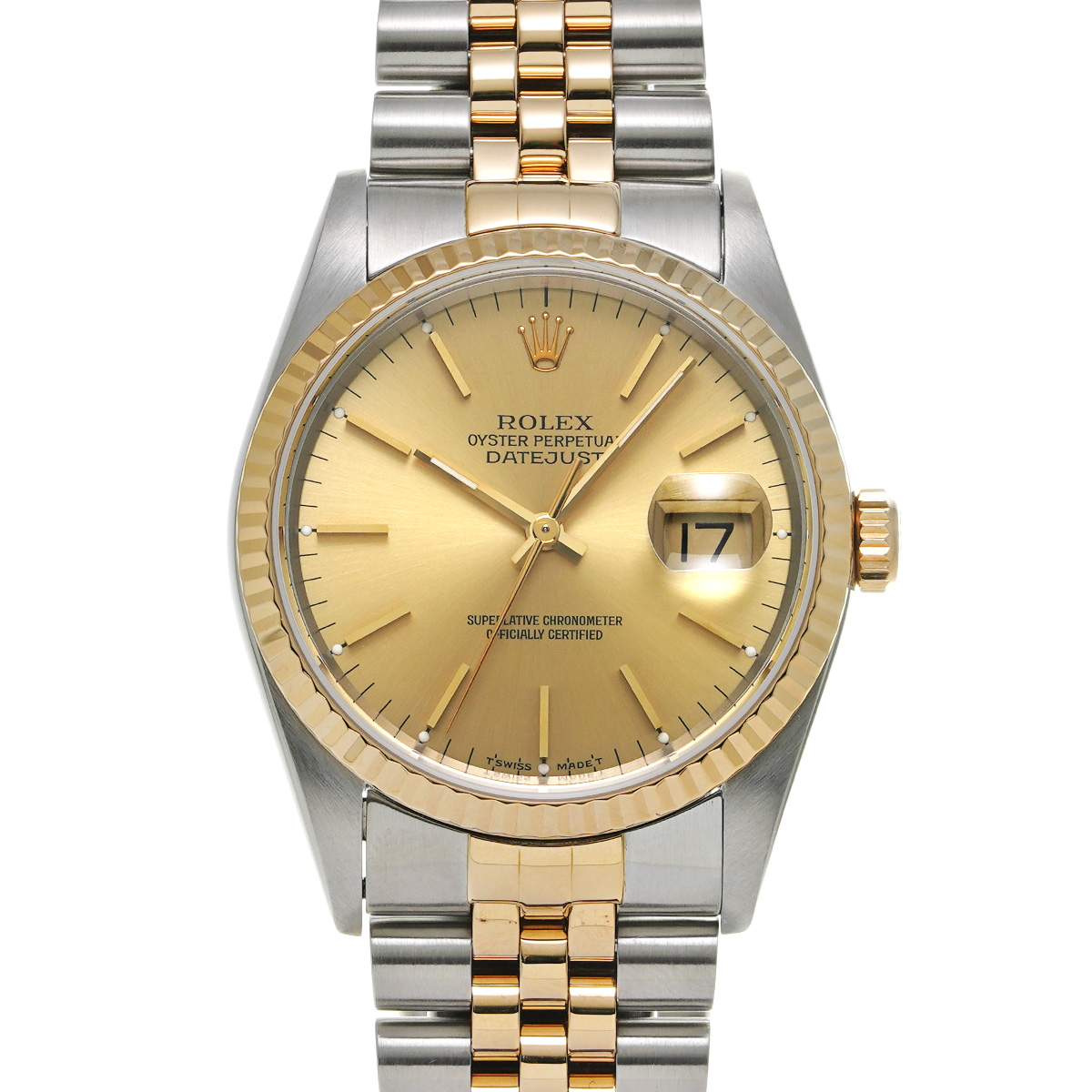 ロレックス デイトジャスト 16233 シャンパン メンズ 時計 【中古