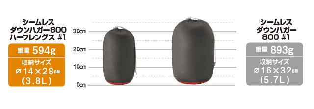 シームレス ダウンハガー800 ハーフレングス #5｜モンベル