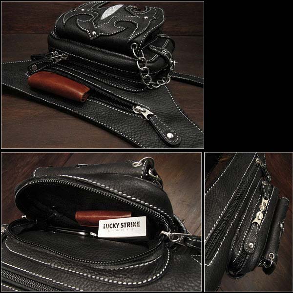 レザー ウエストバッグ レッグポーチ レッグバッグ ベルトポーチ 革