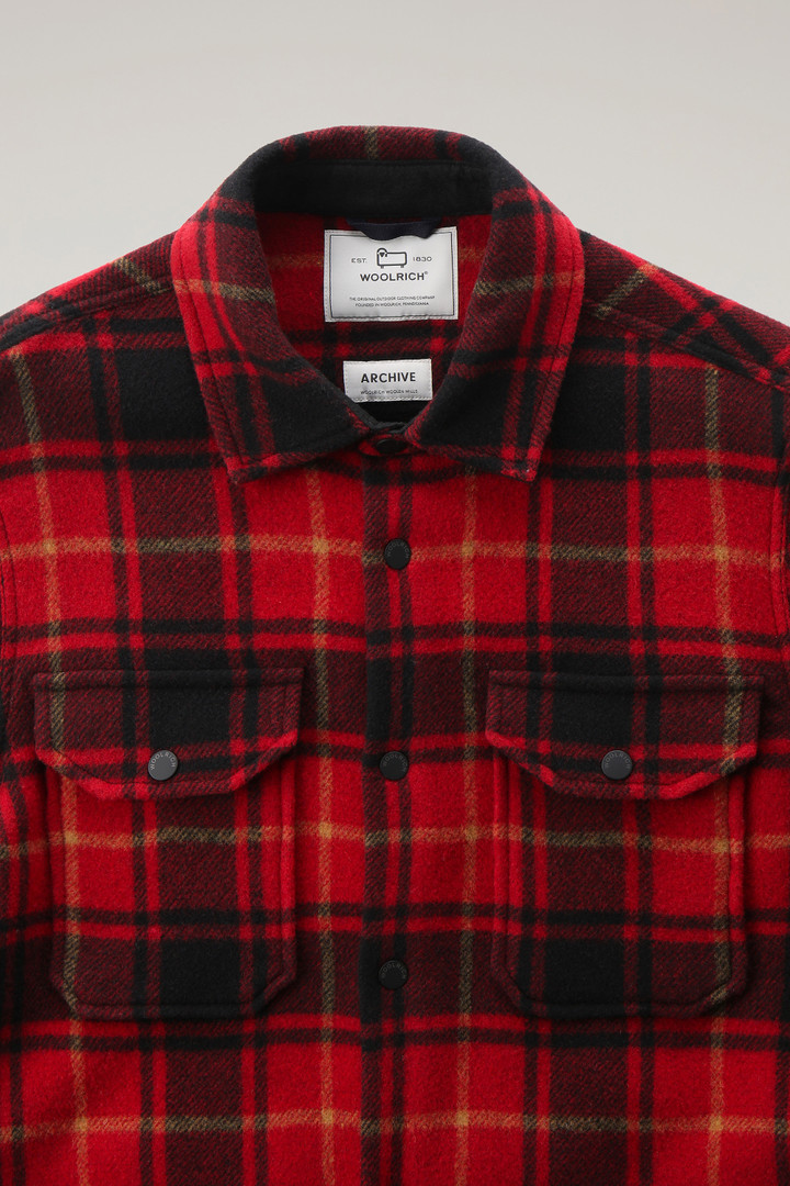 Men's Alaskan Check Overshirt in Bonded Wool Blend red | Woolrich US