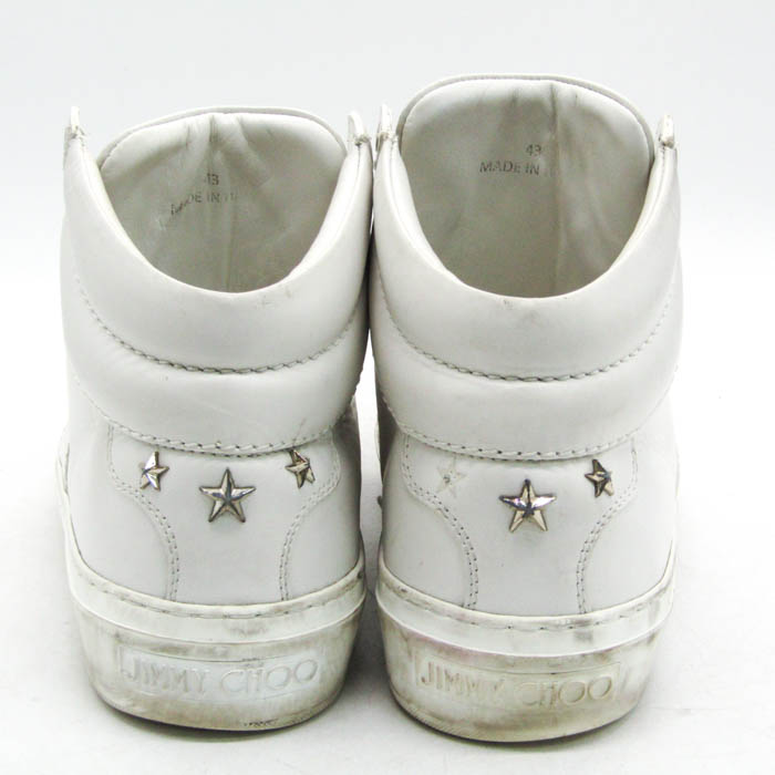 ジミーチュウ レザースニーカー ミドルカット ブランド シューズ 靴 白