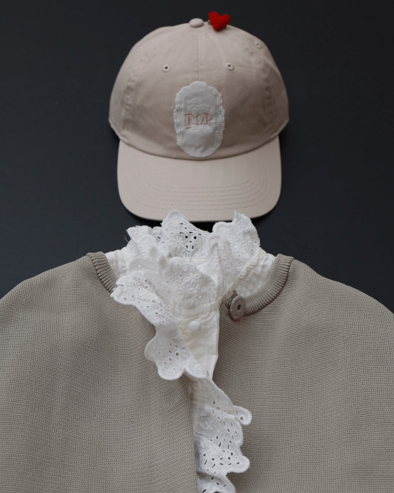 Dot and Stripes CHILD WOMAN ブロード レースピンタックブラウス