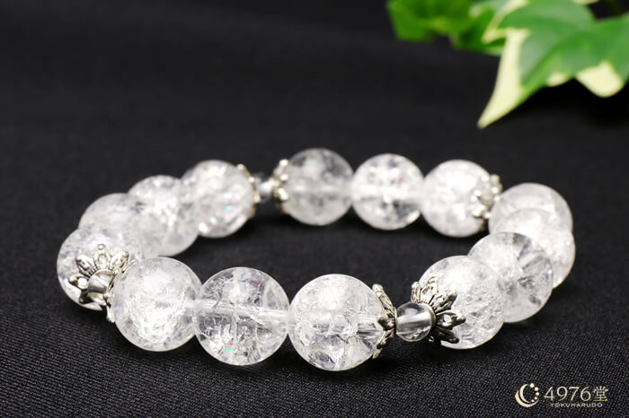 クラック水晶 ブレスレット 12mmAメタル ｜ 天然石通販の4976堂