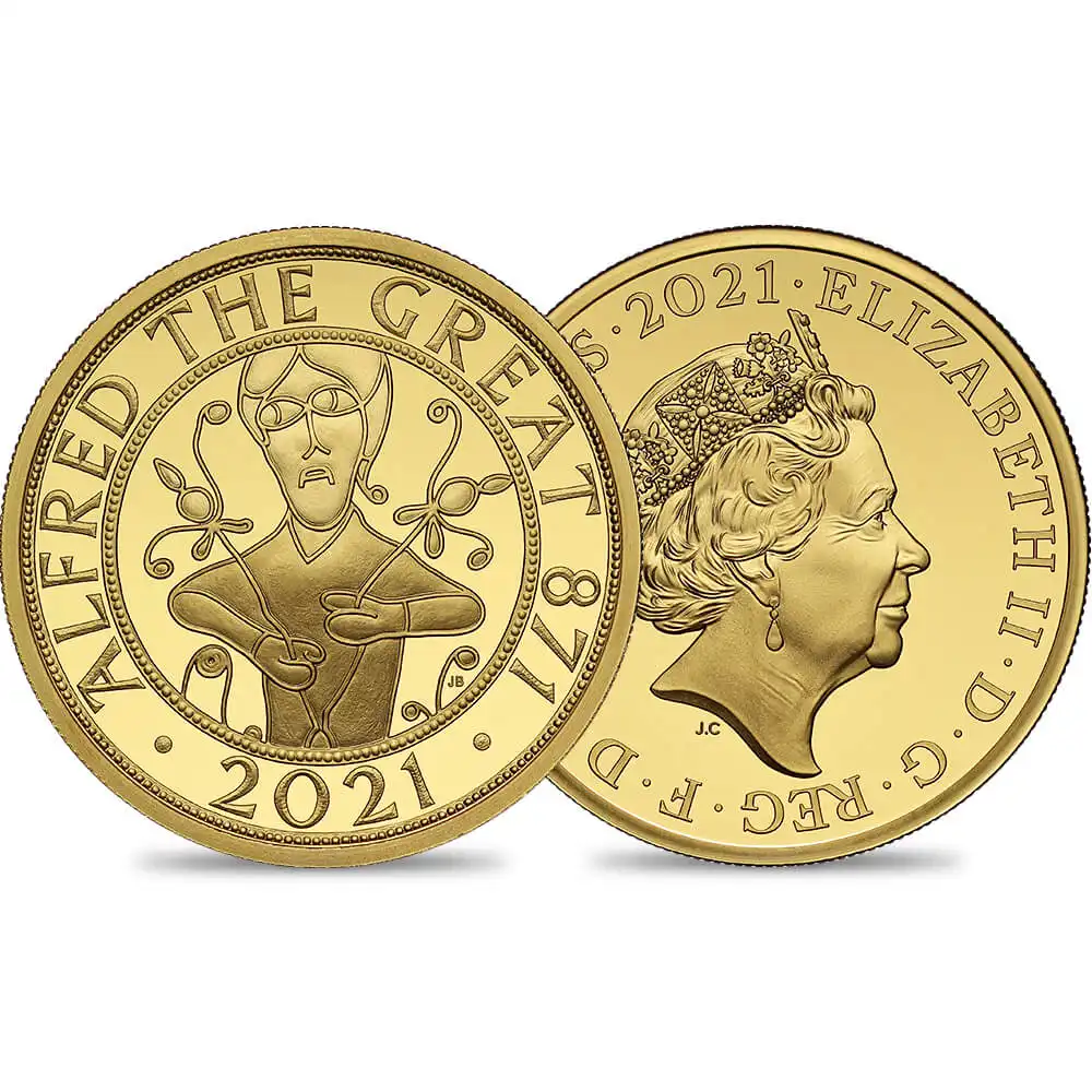 2021 エリザベス2世 アルフレッド・ザ・グレート 200ポンド2オンス金貨