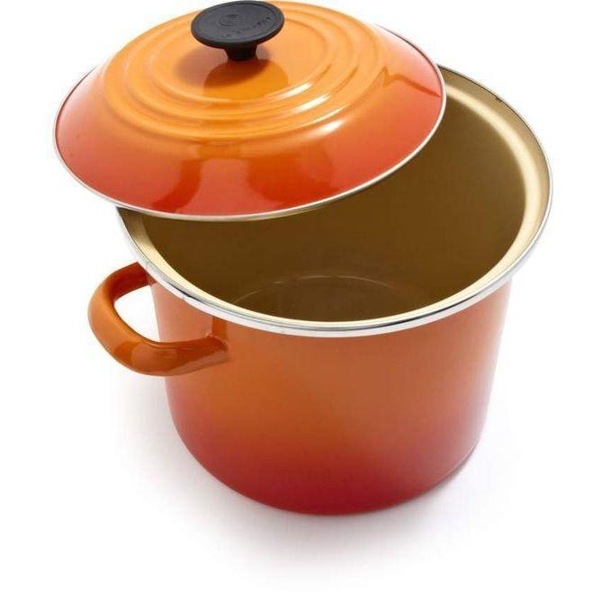 Le Creuset Volcanic Orange Enameled Steel Stock Pot - 11.4L / 12