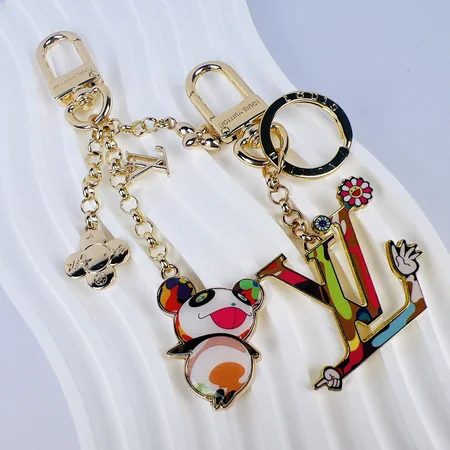 女性のための素敵な LV キーホルダー カラフル パンダ ペンダント