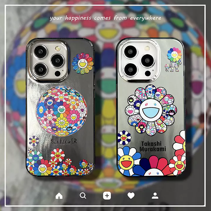 村上隆 スマホケース スマホカバー iPhone16 pro お花 フラワー