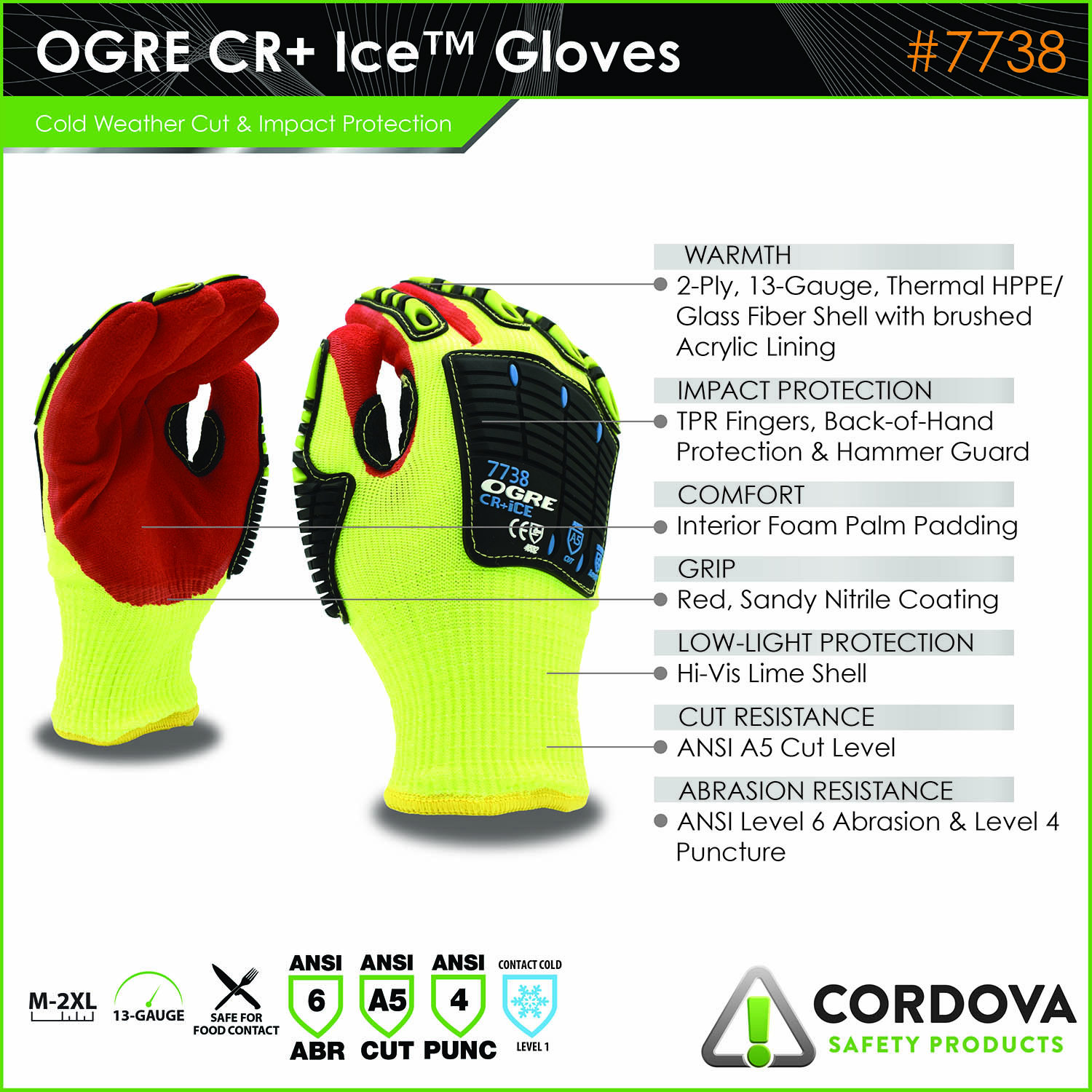 Impact, OGRE® CR+Ice, Thermal, A5 Cut: #7738 - Cordova Safety