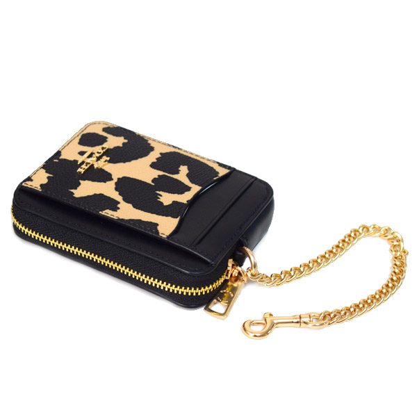 COACH】コーチ ポーチ レオパード ヒョウ柄 レザー アニマル プリント