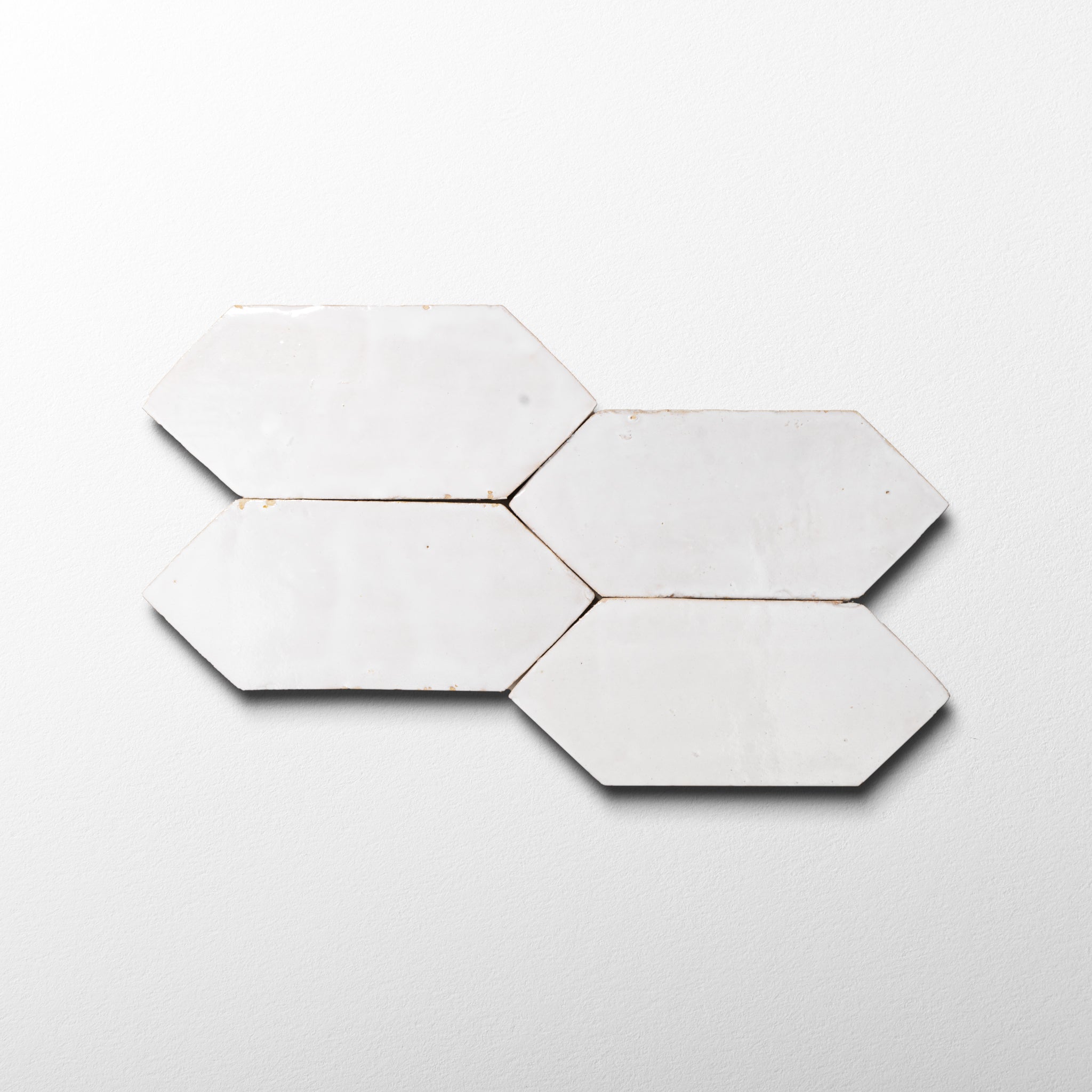 Handmade Moroccan Zellige Picket Off White Terracotta Tile