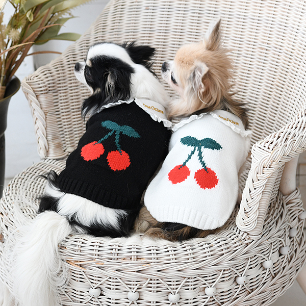 ONE OCTAVE（ワンオクターヴ）さくらんぼニット | 犬服・ドックウェア