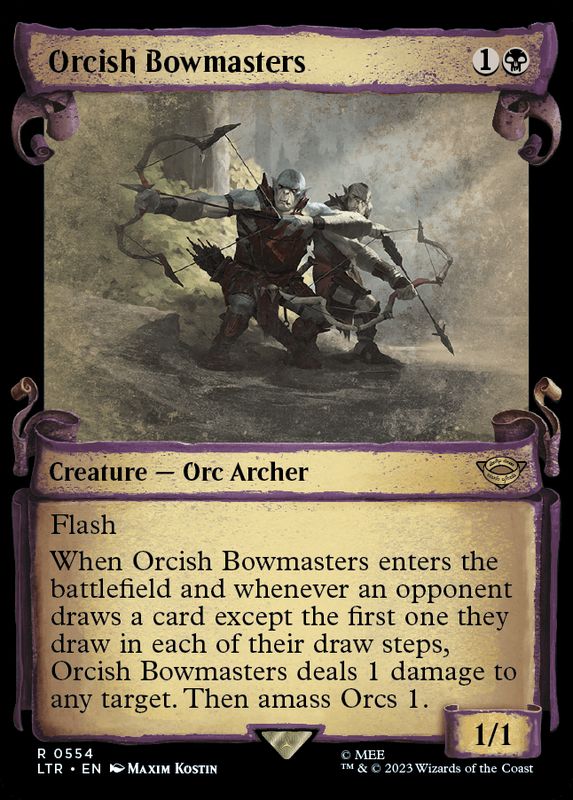 EX+](銀幕FOIL)(ショーケース枠)オークの弓使い/Orcish Bowmasters