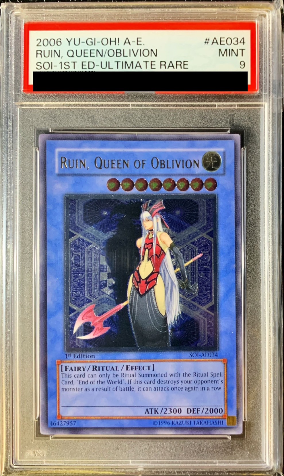 PSA9鑑定済〕☆旧アジア☆破滅の女神ルイン【レリーフ】{SOI-AE034