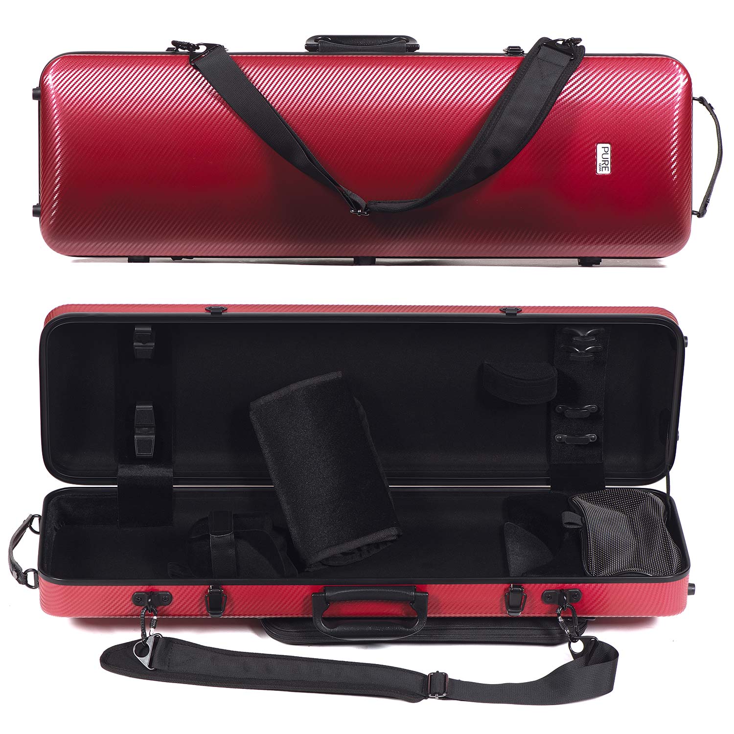 Gewa Pure 2.4 Oblong Red 4/4-3/4 Violin Case with Black Interior