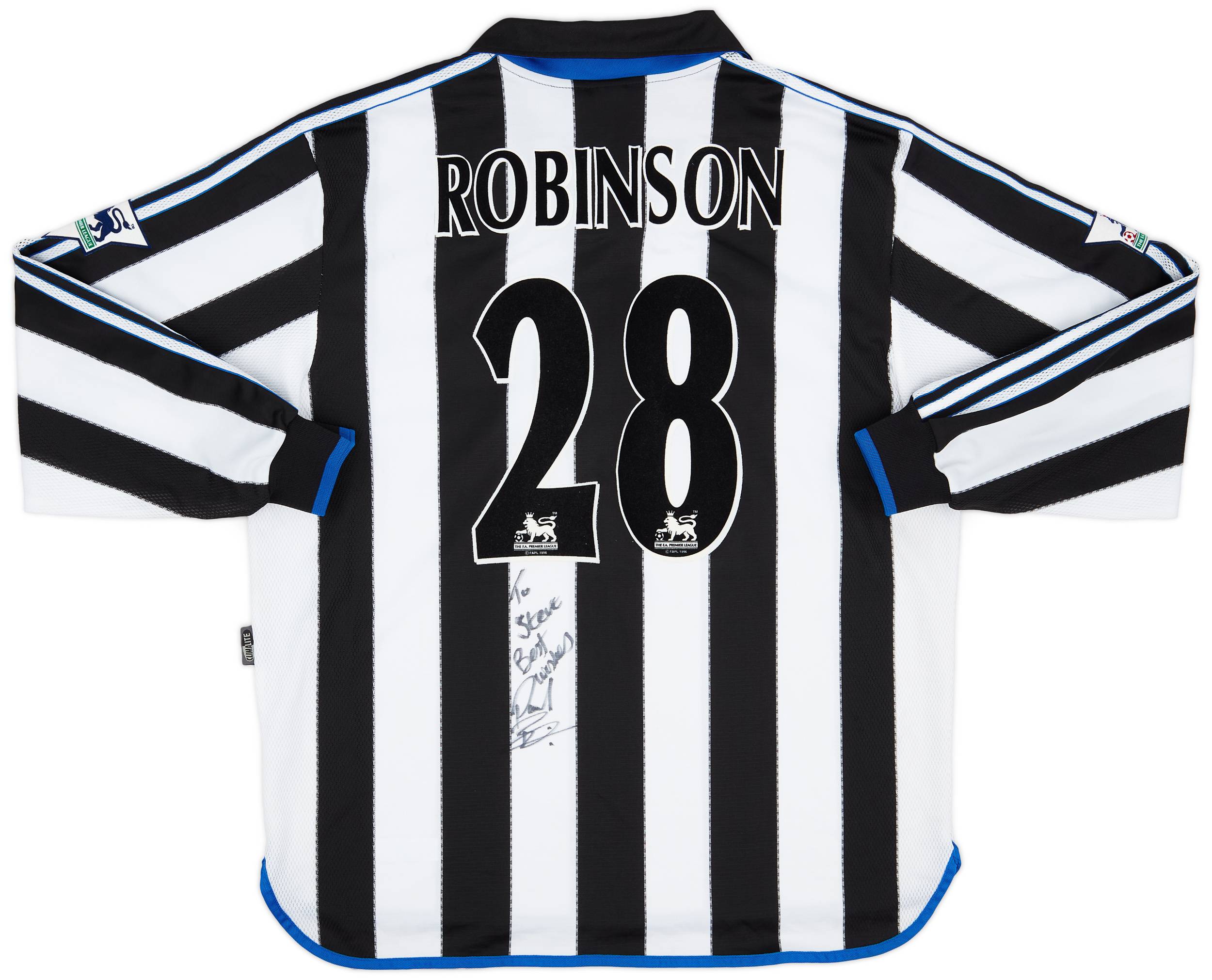 1999-00 Newcastle Match Issue Home Shirt Robinson #28