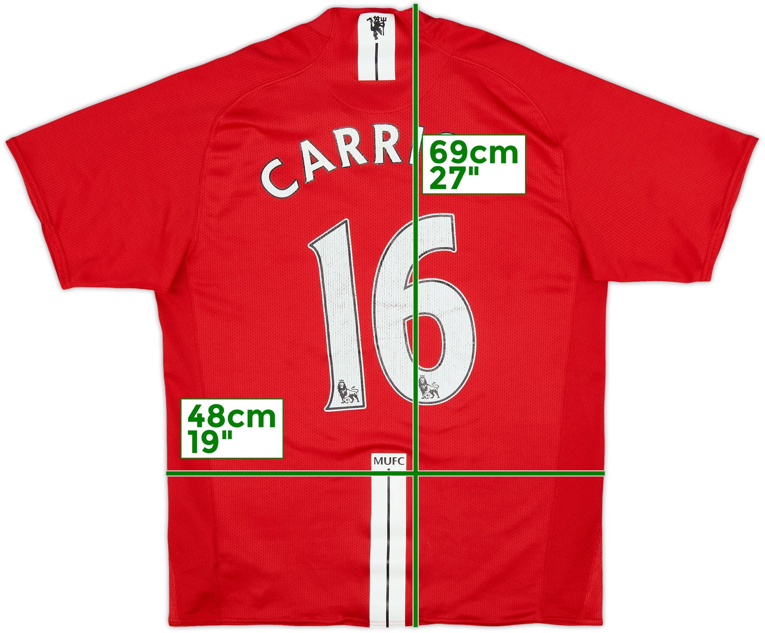 2007-09 Manchester United Home Shirt Carrick #16 - 6/10 - (M)