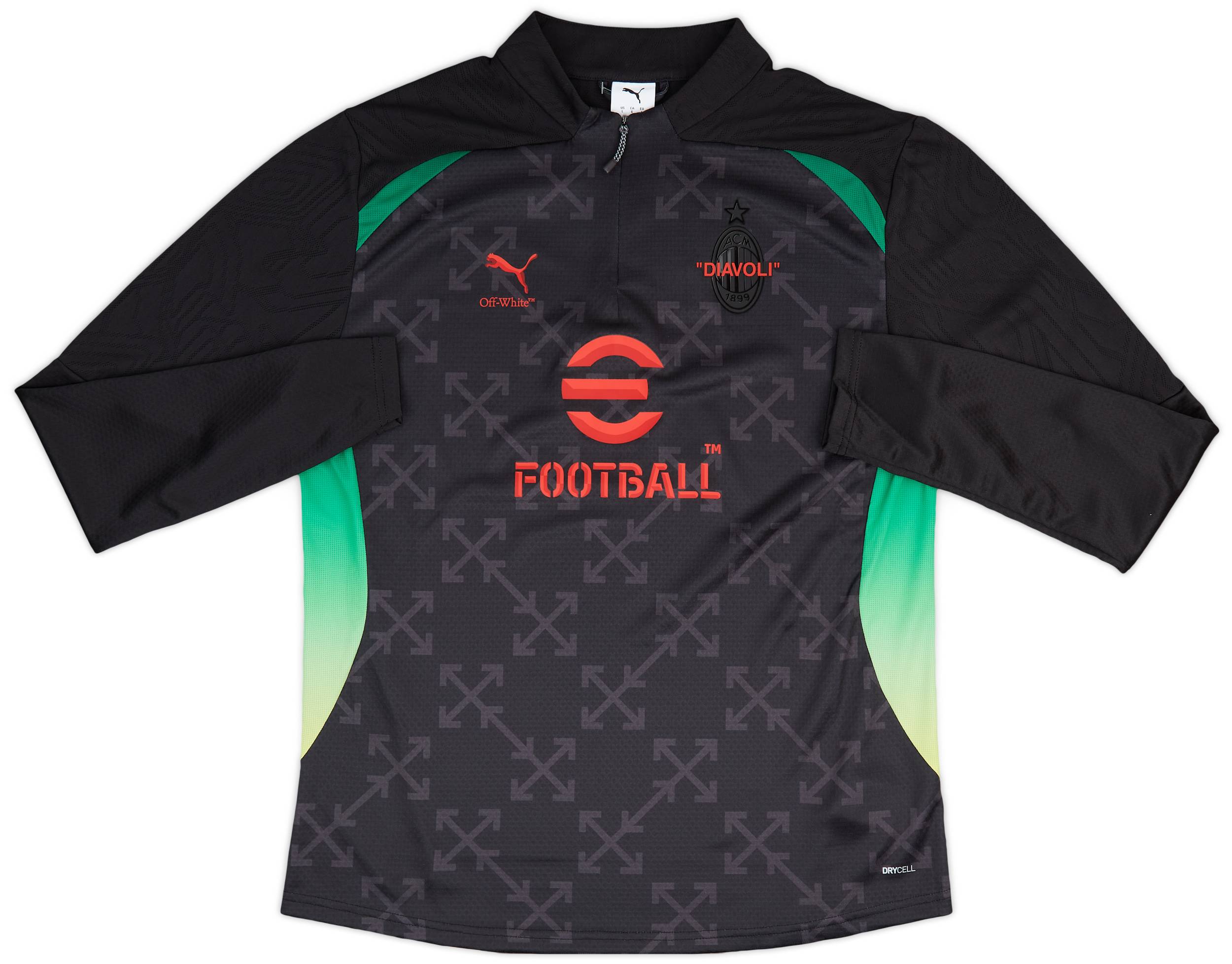 2024-25 AC Milan Puma x Off-White 1/4 Zip Pre-Match Top