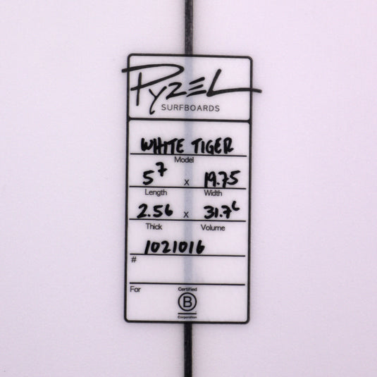 Pyzel White Tiger 5'7 x 19 ¾ x 2 9/16 Surfboard – Cleanline Surf