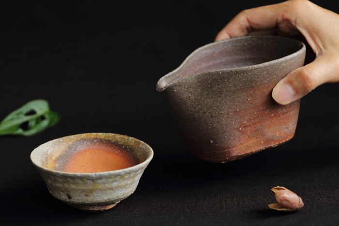 竹下鹿丸 益子焼 南蛮片口 穴窯焼成 湯冷まし 茶海 満容量290ml 作家