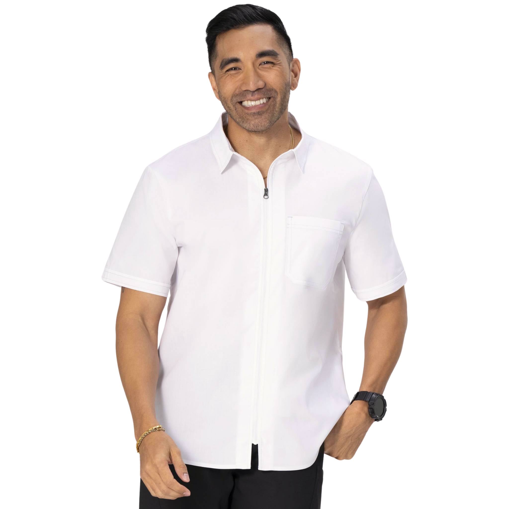 コーディー」白・半袖ワークシャツ・ジッパー｜Chef Works® — Chef