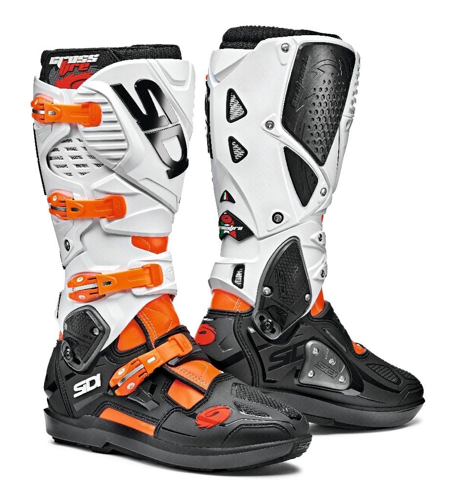Sidi Crossfire 3 SRS Orange Fluo Black White Motorcycle Boots