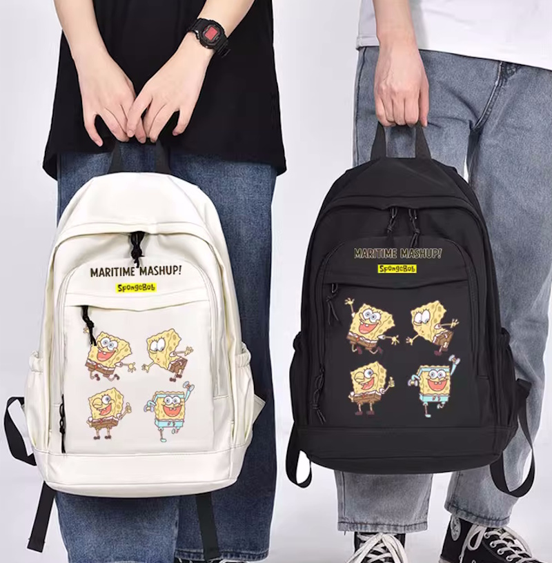 SpongeBob print backpack Shoulder Tote Bag ユニセックス男女兼用