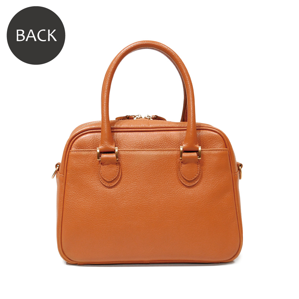 小さなサイズ感がカワイイ オリーブレザーのミニボストン