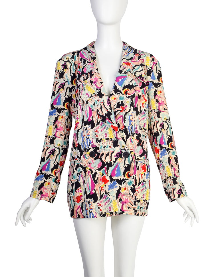 Giorgio Armani Vintage SS 1987 Colorful Can Can Dancer Novelty