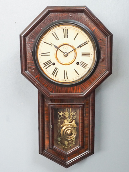 昔懐かしのレア商品、大正時代から昭和初期のアンティーク八角形柱時計／名古屋時計／ 昔懐かしいアンティーク柱時計をお届け|WATERBURY