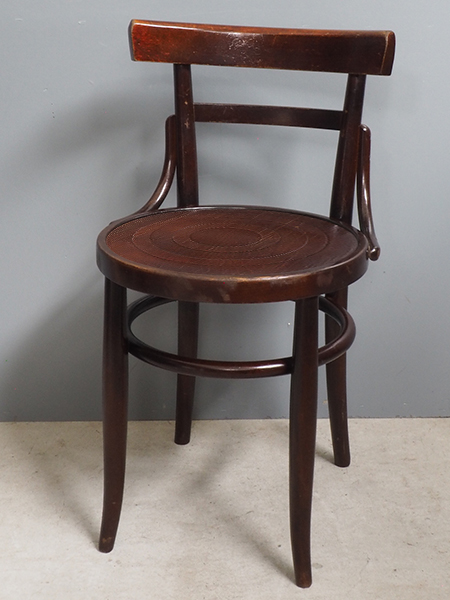 【秋田木工】　ベントウッドチェアー　曲木　ハイチェア 秋田木工 ベントウッド ロッキングチェア 曲木 籐編み 安寧椅子 中古