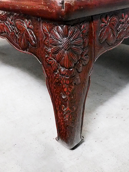 鎌倉彫 座卓 ちゃぶ台 テーブル インテリア アンティーク 昭和レトロ 鎌倉彫 座卓 ちゃぶ台 テーブル インテリア アンティーク 昭和レトロ