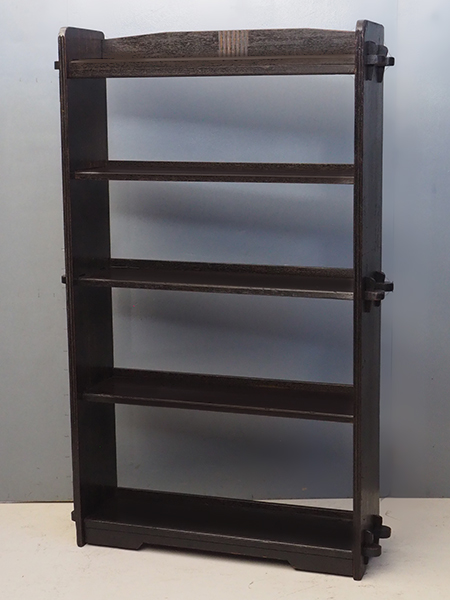 昭和レトロ　木製本棚　くさび式　棚5段　② くさび小本棚 書棚 シェルフ 大正・昭和 日本製 シンプル ミニマル