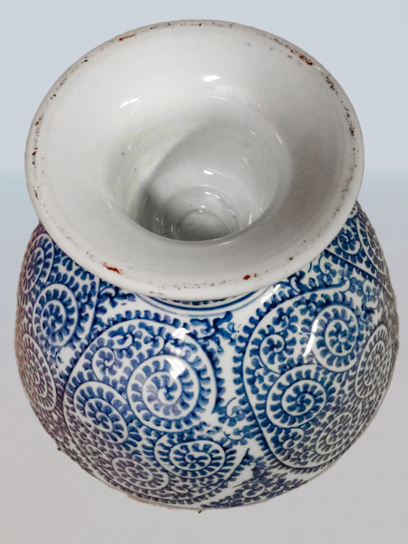 鮮やかな藍が素敵!昔の盃洗 染付<br>盃洗 | アンティーク山本商店