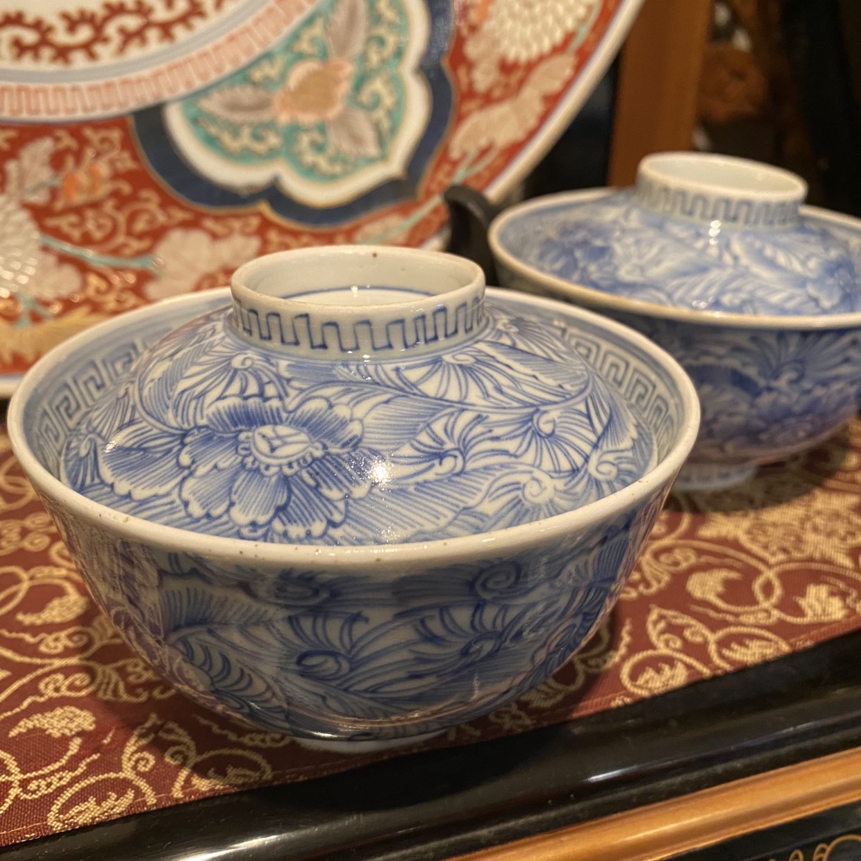 伊万里焼 飯茶碗 染付線描き 江戸時代 天保15年 | Antique Nanae