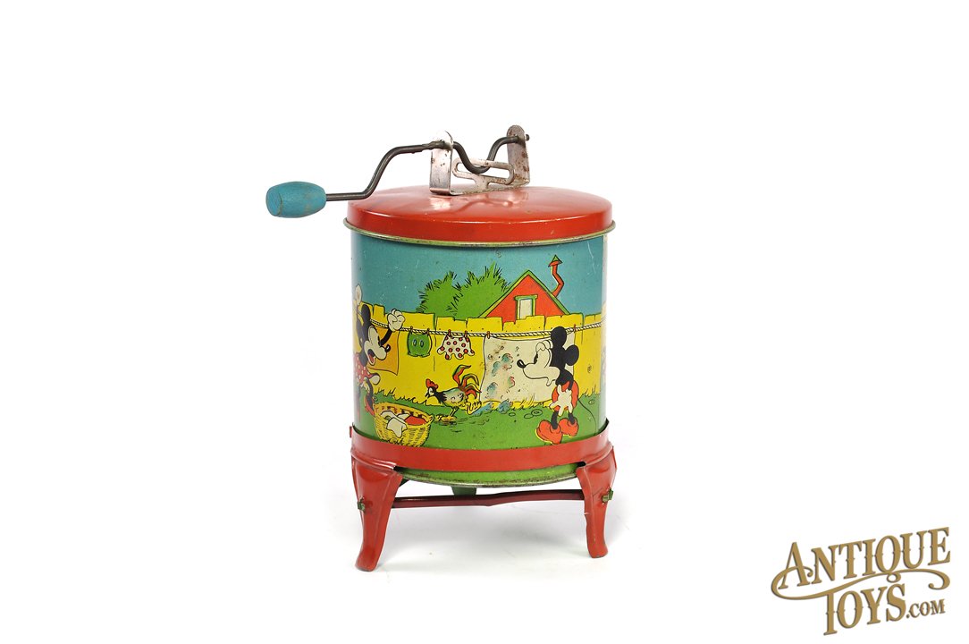 Ohio Art Company ca. 1934 Tin Lithographed Mickey Mouse Washing