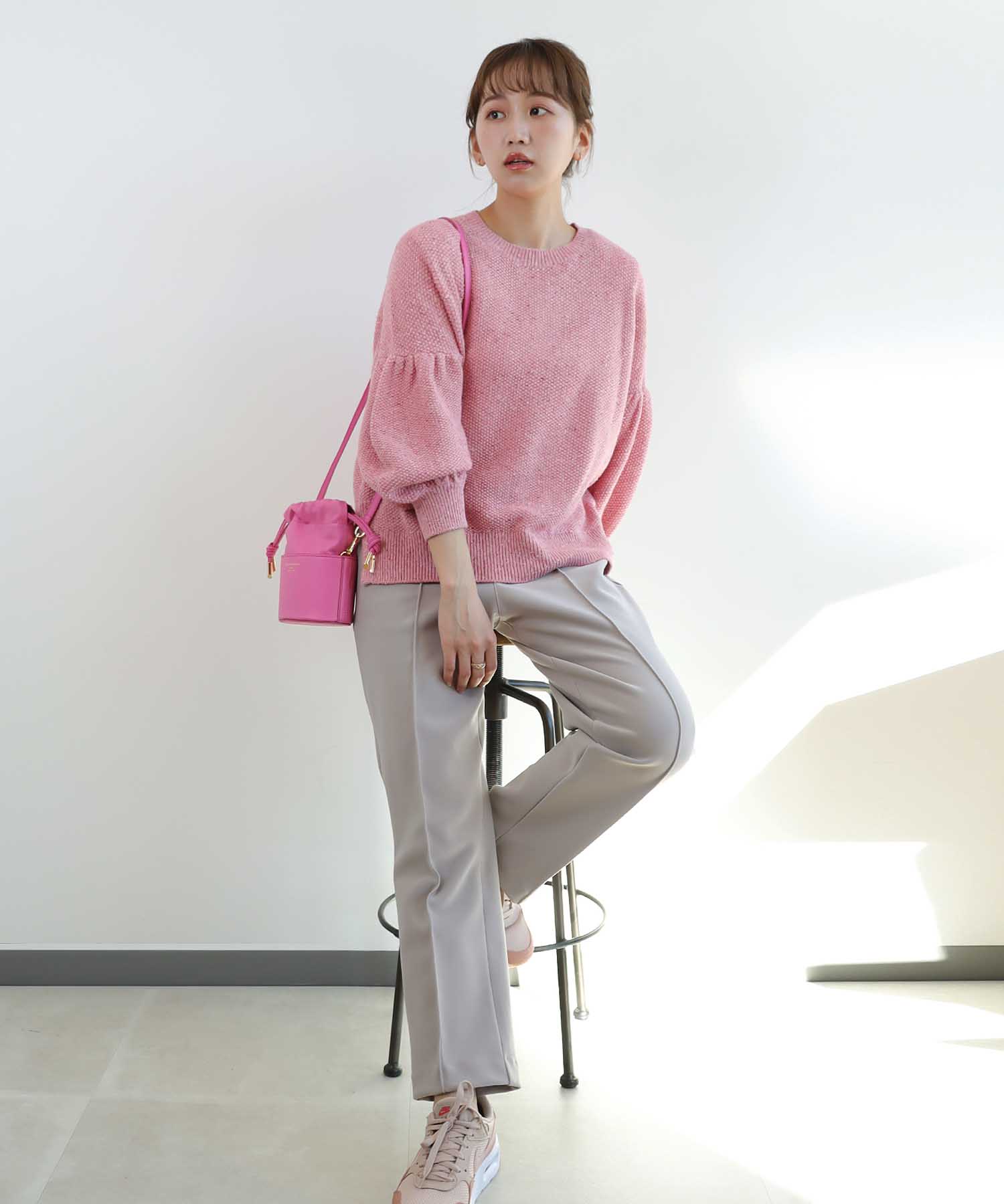 カラーネップ ボリュームスリーブニット | AND ON JIONE STORE